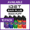 IGET BAR PLUS KIT – 6000 PUFFS  – 10 PACK