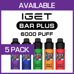 IGET BAR PLUS KIT – 6000 PUFFS  – 5 PACK