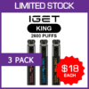 IGET KING – 2600 PUFFS – 3 PACK